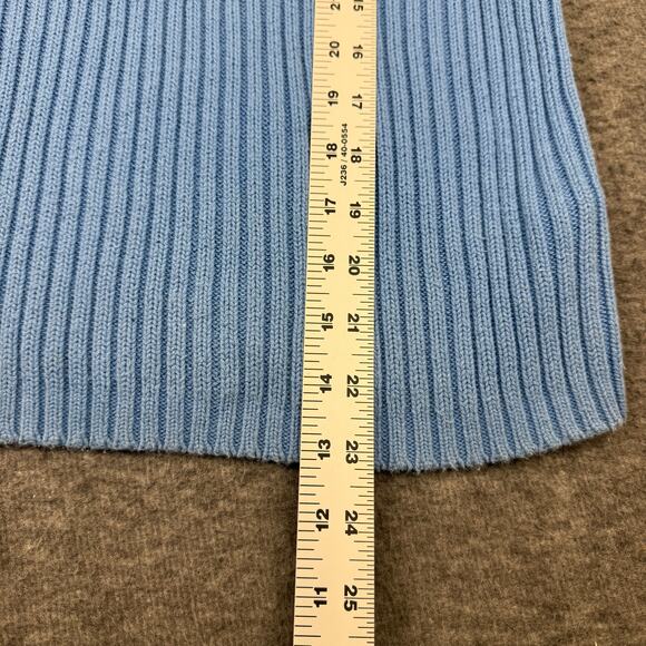 Vintage St. John's Bay Ribbed Knit Sleeveless Mock Neck Sweater Top Blue Large - Picture 8 of 10